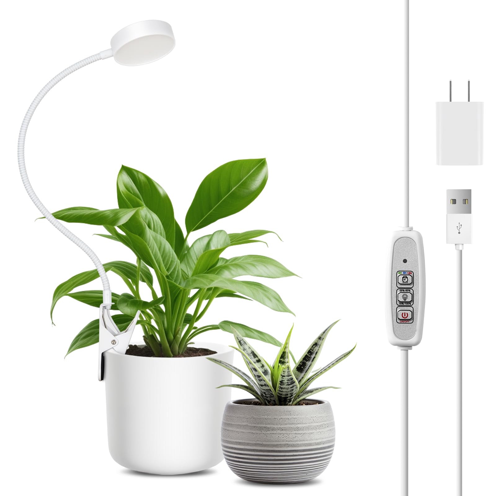 Amazon.com : LORDEM Small Pot Clip Grow Light, Full Spectrum LED
